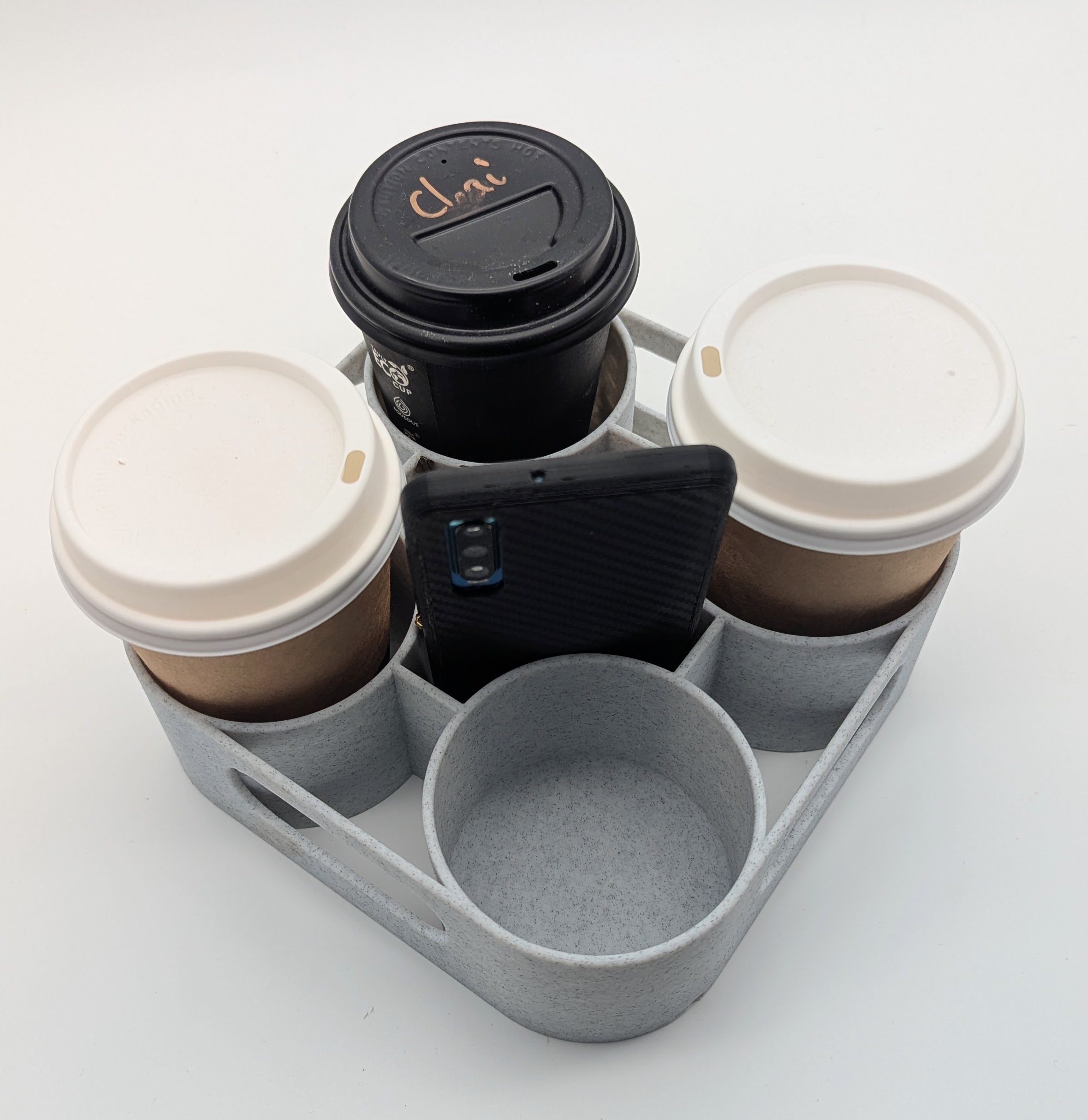 Multi-Purpose Cup Tray – 4 Cups & Essentials Holder for Coffee, Beach, Car, Picnic, or Desk - Image 6