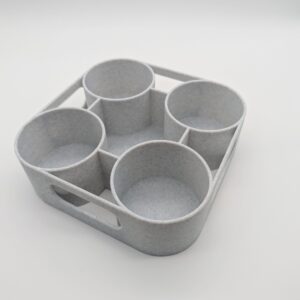 Multi-Purpose Cup Tray – 4 Cups & Essentials Holder for Coffee, Beach, Car, Picnic, or Desk