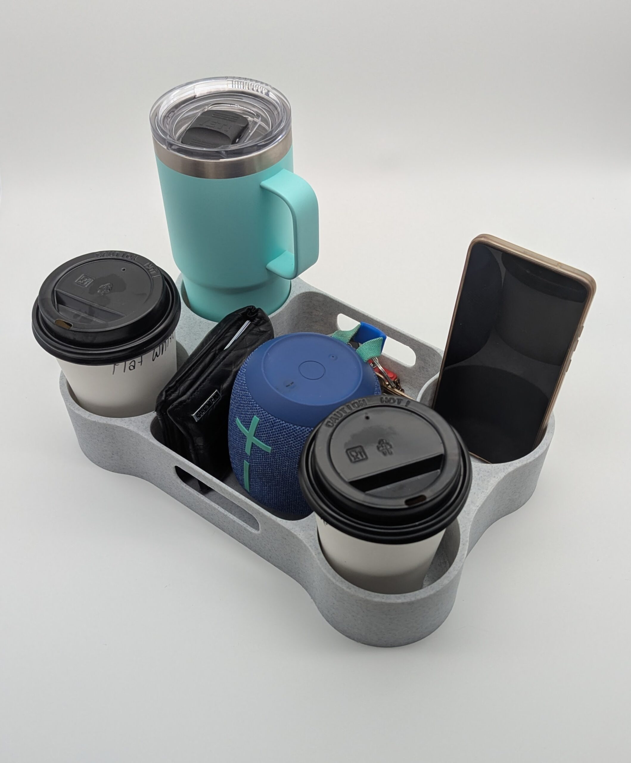 Extra Large Cup Tray – Recycled Plastic 4-Cup & Essentials Holder - Image 5