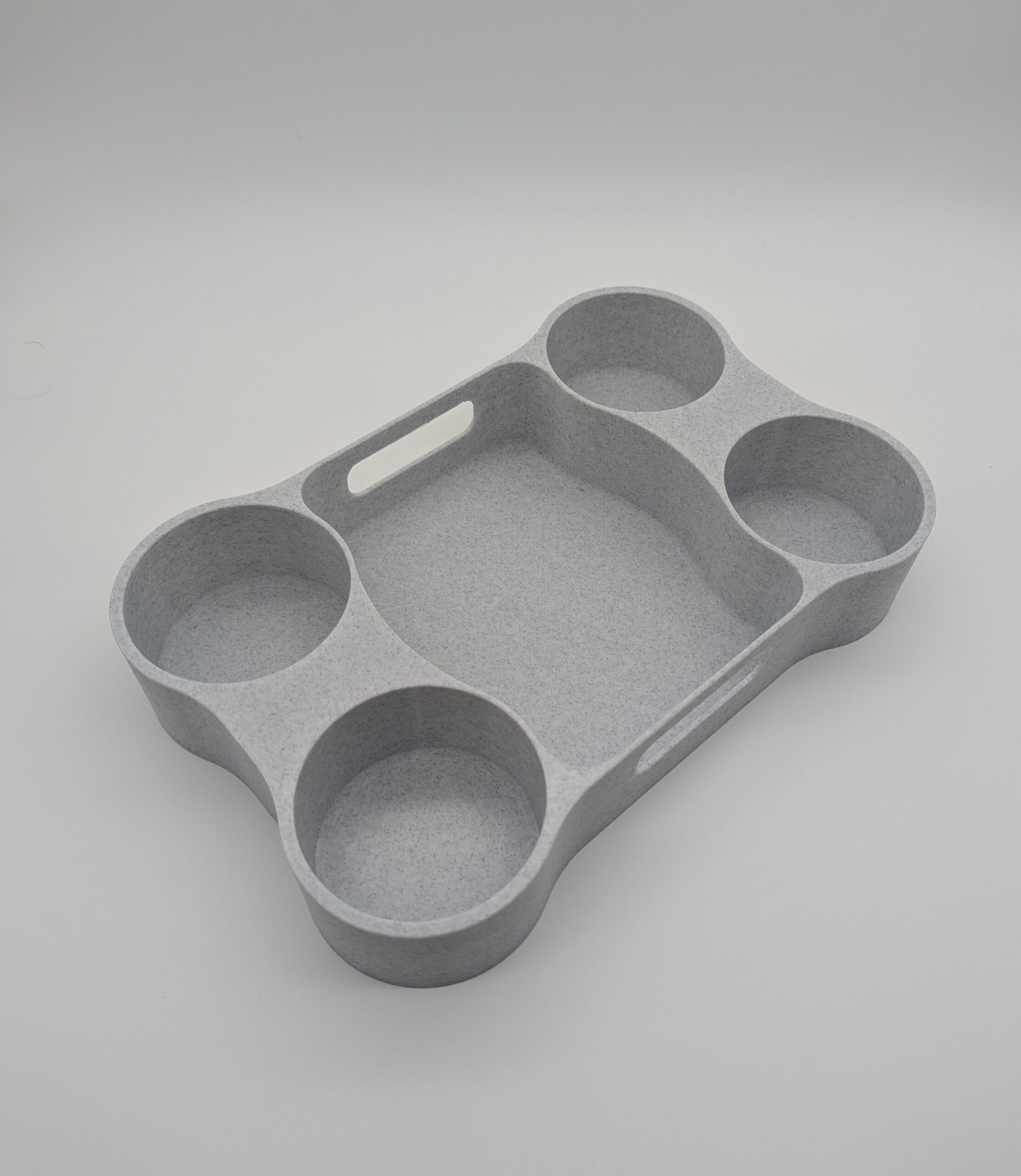 Extra Large Cup Tray – Recycled Plastic 4-Cup & Essentials Holder - Image 2