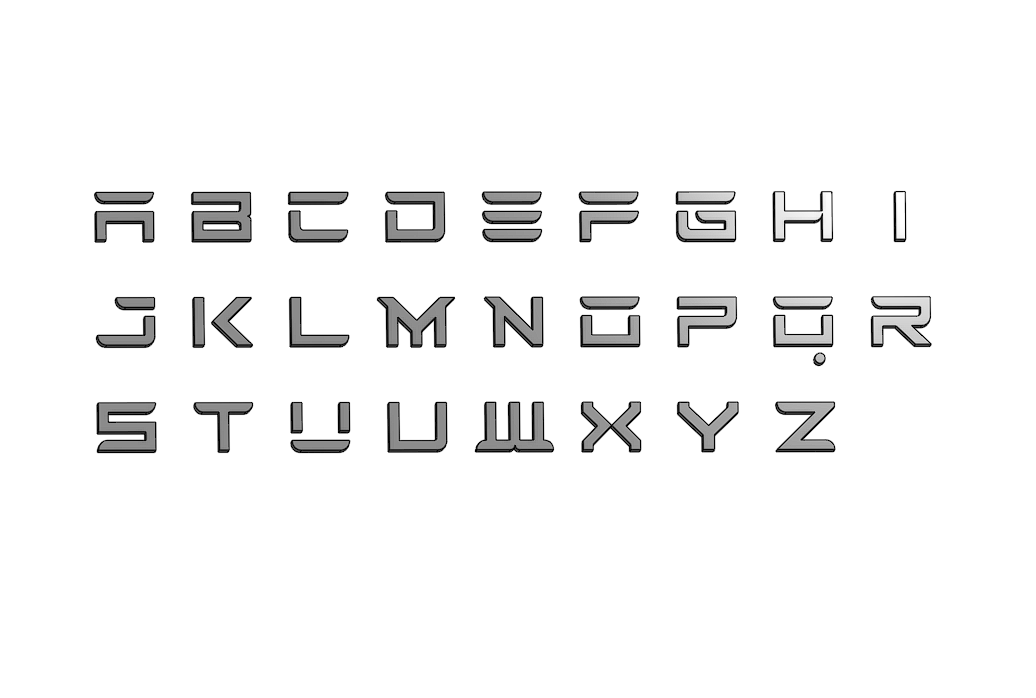 Tesla Style Font STLs for 3D Printing CNC Cutting