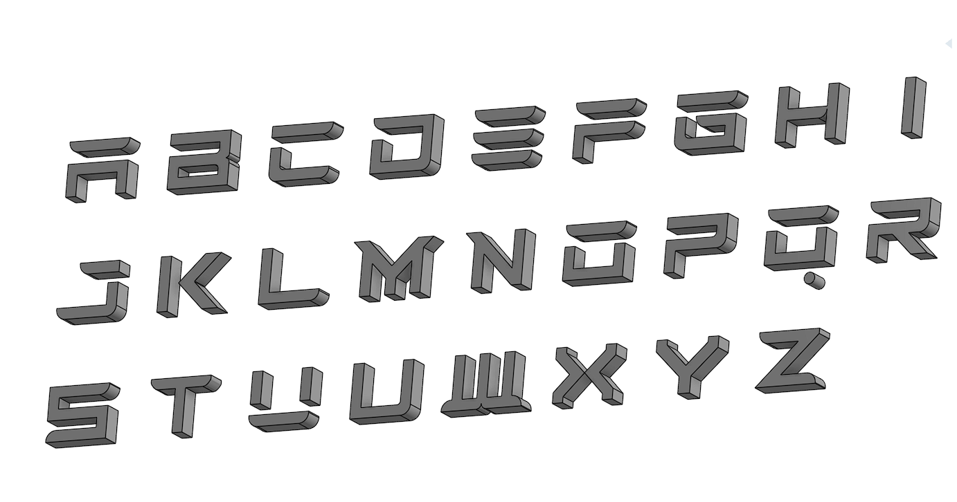 Tesla Style Font STLs for 3D Printing CNC Cutting - Image 2