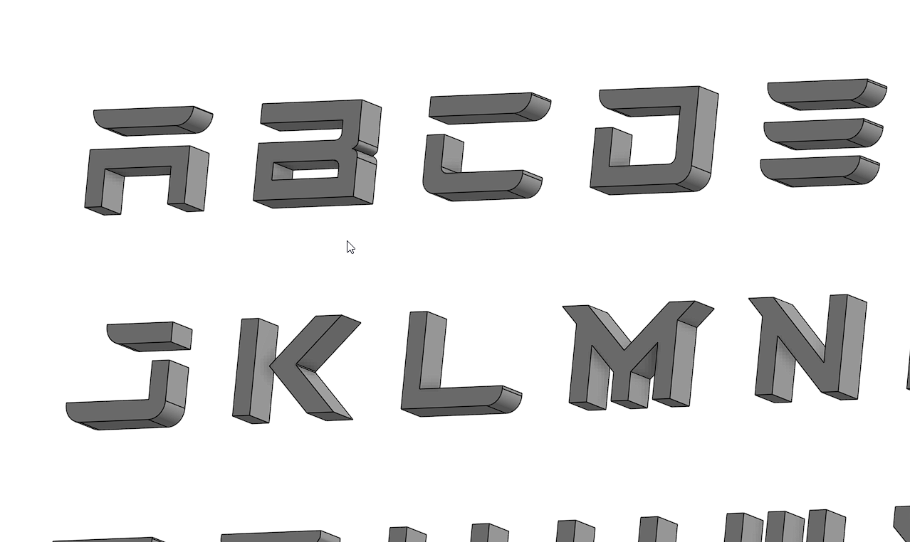 Tesla Style Font STLs for 3D Printing CNC Cutting - Image 3